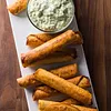 Beef and Bean Taquitos with Avocado Sauce