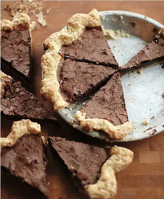Chocolate Chili Chess Pie with Liquored Pie Dough