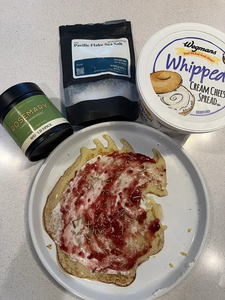 Rosemary on Jam and Cream Cheese